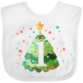 thumbnail image 3 of Inktastic 1st Birthday Green Christmas Tree with Yellow Star Boys or Girls Baby Bib, 3 of 4