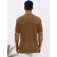 thumbnail image 3 of DARING DIVA Men's Waffle Short Sleeve Crew Neck Solid Knitted T-Shirt XL Brown, 3 of 7