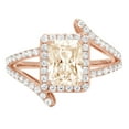 thumbnail image 3 of 1.935 ct Emerald Cut Natural Morganite Solitaire with Simulated Diamond Accents 18K Rose Gold Womens Engagement Ring, 3 of 5
