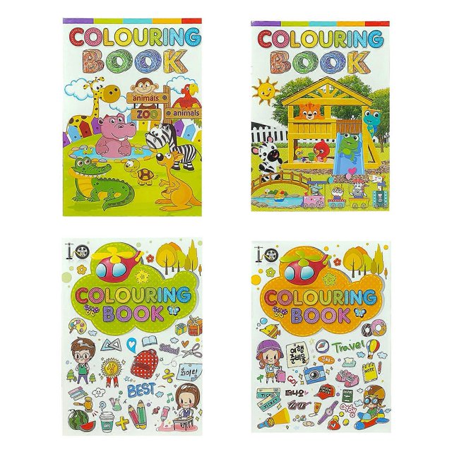 Lovely Cartoon Doodles Coloring Books Portable Color Filling Books for Kids Boys Girls