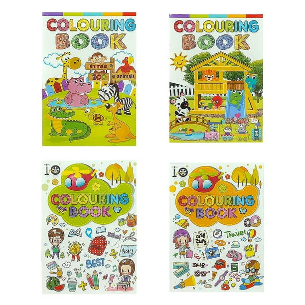 Lovely Cartoon Doodles Coloring Books Portable Color Filling Books for Kids Boys Girls