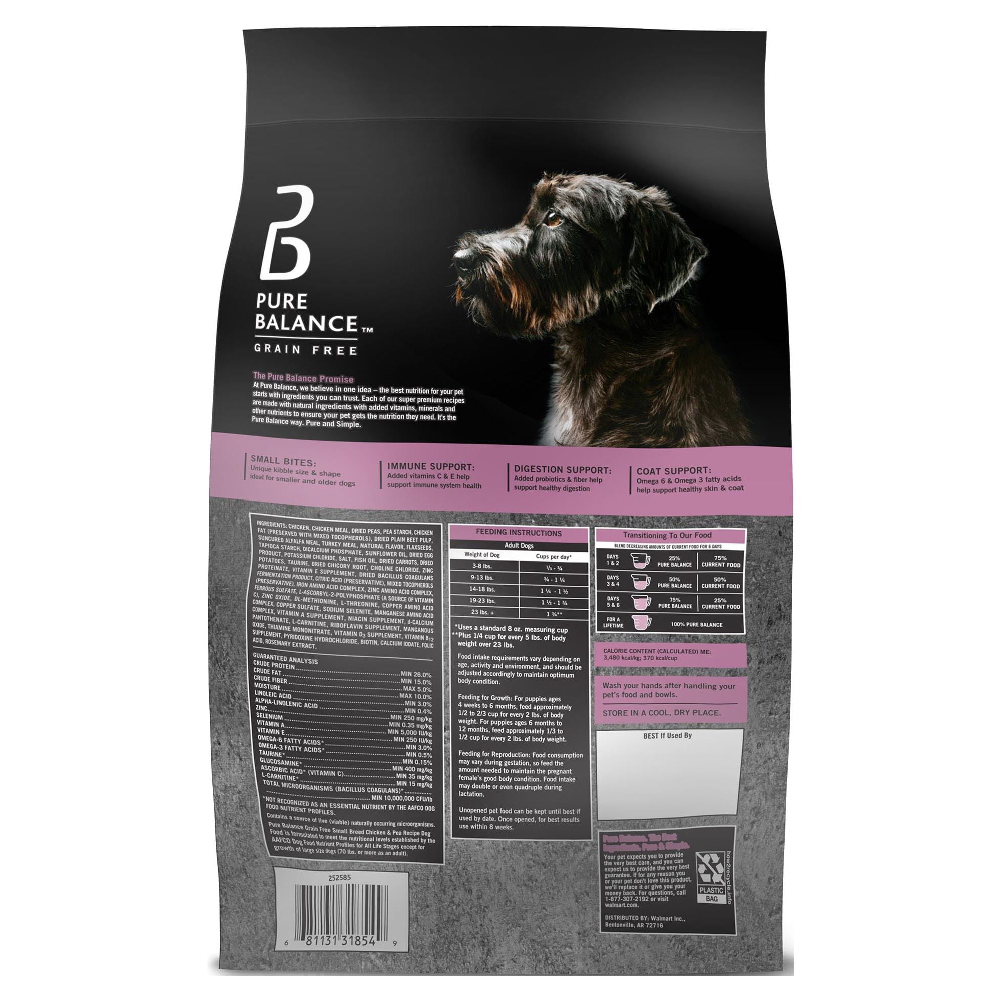 Pure Balance Small Breed Chicken Pea Recipe Dry Dog Food Grain Free 4 lbs Walmart
