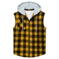 thumbnail image 2 of DAFPZW Men's Hooded Tank Tops Plaid Button Down Shirt Casual Sleeveless Hoodies Lightweight Tank Tops Beach Vacation Vest, 2 of 4