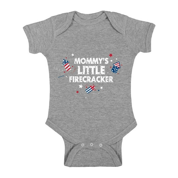 Awkward Styles Mommy's Little Firecracker Baby Bodysuit Short Sleeve First 4th of July One Piece for Baby USA Bodysuit Independence Day Gifts for Newborn American Baby Gifts America One Piece Top