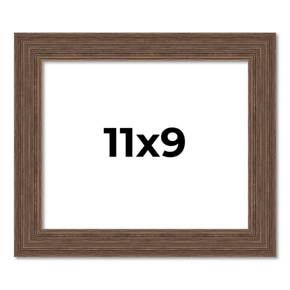 11x9 Frame Brown Distressed Barnwood Picture Frame | Rustic Farmhouse Photo Frame Includes UV