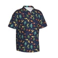 thumbnail image 3 of Xecao Shells and Seaweed print Hawaiian shirt - a stylish short-sleeve button-down for men, perfect for casual beach and tropical outings., 3 of 9