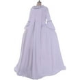 thumbnail image 5 of Women's Marie Antoinette Ball Gown 18th Century White Ruffle Sack-back Rococo Gown Dress, 5 of 8