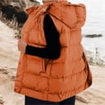 thumbnail image 5 of Womens Puffer Vests Hooded Sleeveless Quilted Zip Up Jacket with Snap Button Front and Pockets Cotton Solid Color Warm Outerwear for Outdoor Activities, 5 of 5