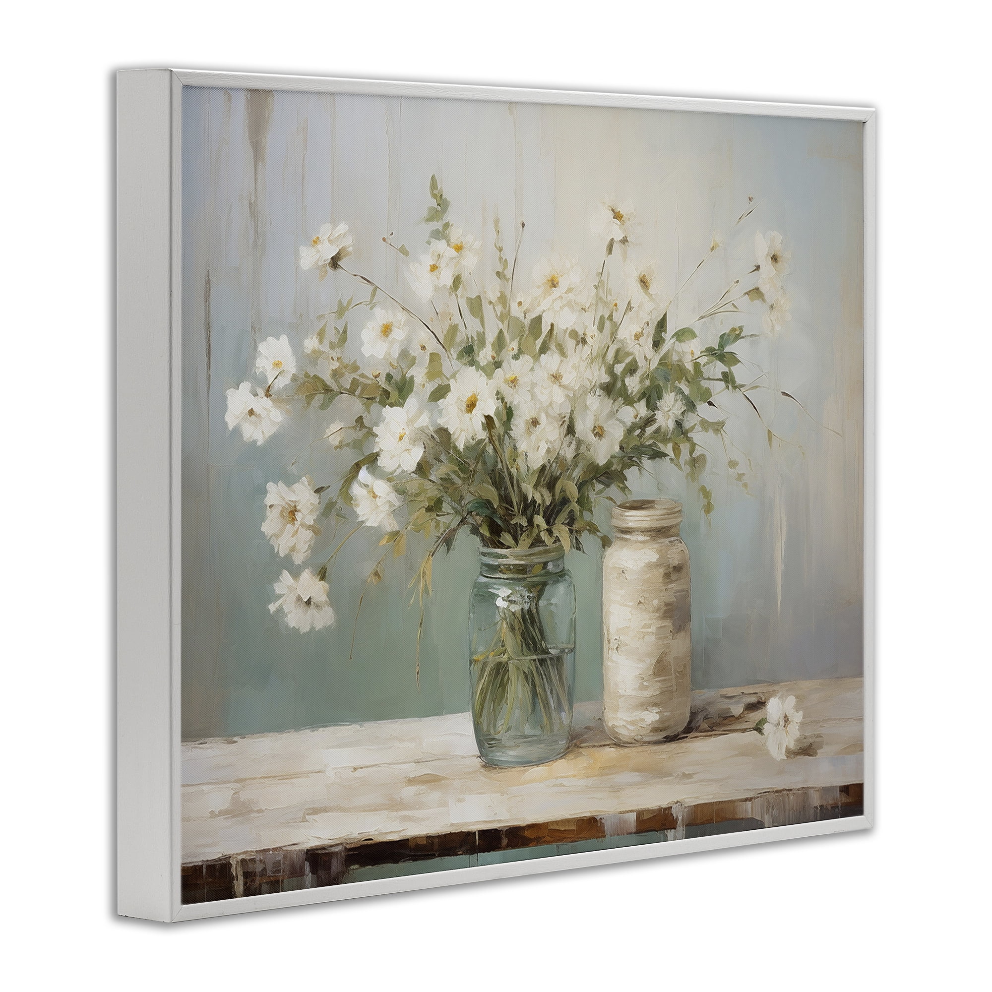 Stupell Industries Traditional Jar Bouquet Botanical & Floral Painting White Framed Art Print Wall Art, 20 x 16