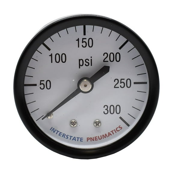 Interstate Pneumatics G2112-300 Pressure Gauge 300 PSI 2" Diameter 1/4" NPT Rear Mount