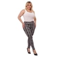 thumbnail image 2 of Plus Size Treggings With Self Belt - Red  Black Plaid, 2 of 8