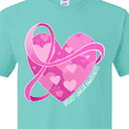 thumbnail image 4 of Inktastic Breast Cancer Awareness Pink Ribbon Around Heart T-Shirt, 4 of 5