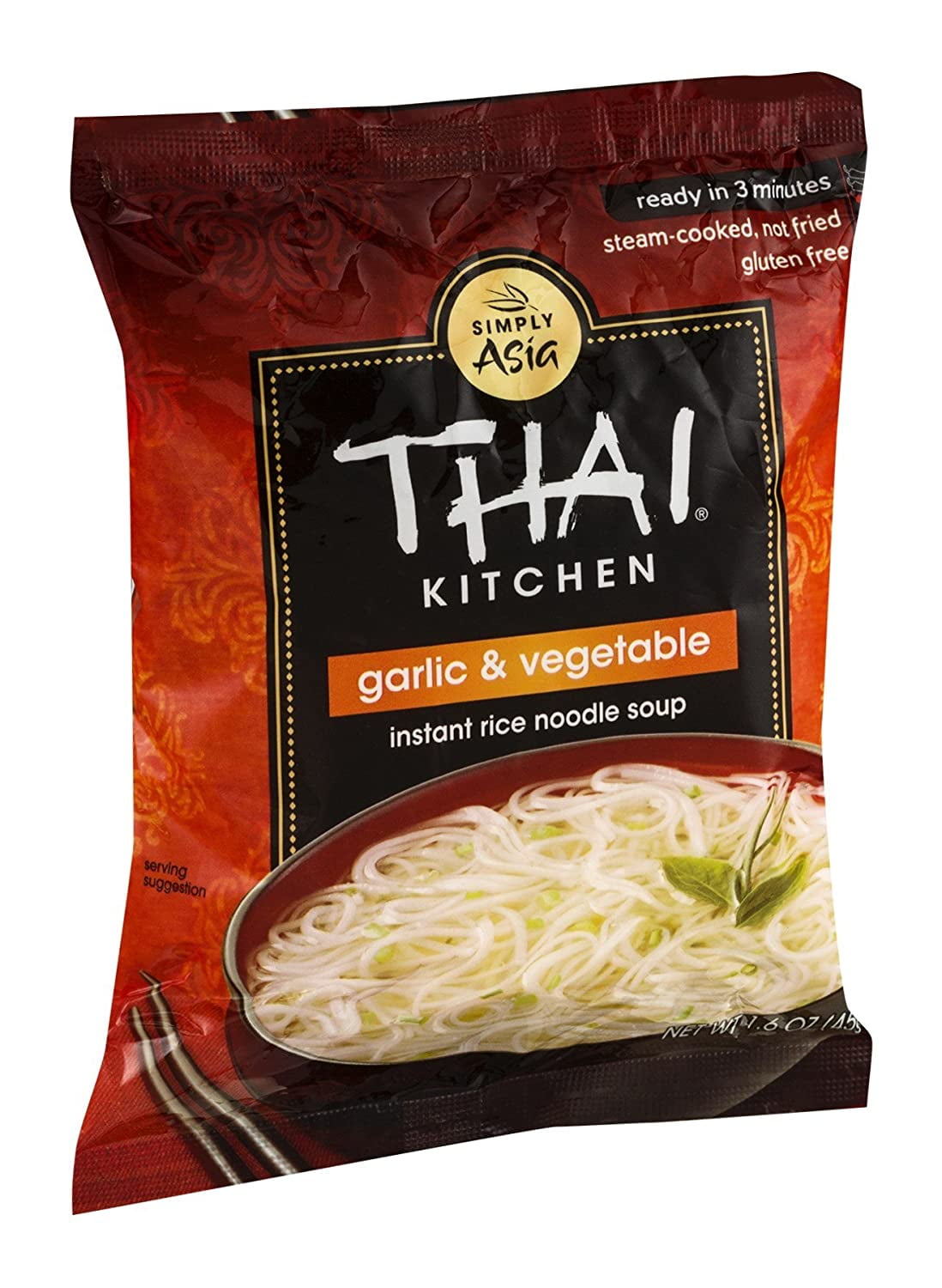 Thai Kitchen Instant Rice Noodle Soup, Garlic and Vegetables, 1.6Ounce