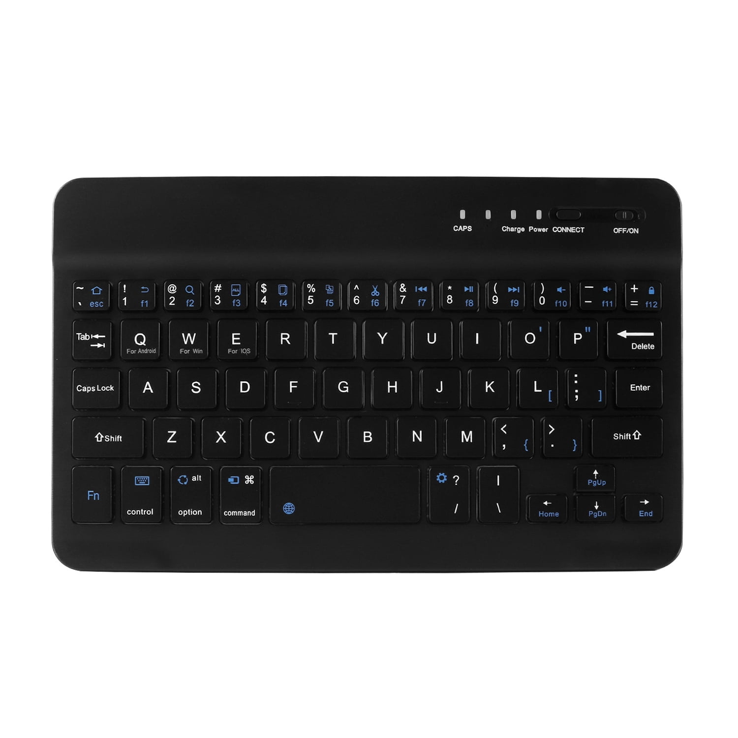 PloutoRich Wireless Keyboard, 7/8 inch Bluetooth Keyboard, Ultra-Thin Rechargeable Keyboard for Laptop Mobile Phone Tablet,Three-system Universal