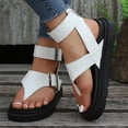 thumbnail image 3 of Xfvqtps Womens Thong Sandals Flatform Thick Bottom Double Buckle Adjustable Ankle Strap Soft Sole Non Slip Flip Flops Beach Sandals White, 3 of 9