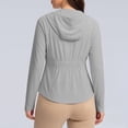 thumbnail image 5 of Hfnxid Sun Shirts for Women Lightweight UPF 50+ Long Sleeve Hoodies Quick Dry Full Zipper Blouses Outdoor Athletic Top Gray XXXL, 5 of 8
