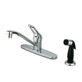 thumbnail image 1 of Kingston Brass Wyndham Single Handle Kitchen Faucet With Black Sprayer, 1 of 2