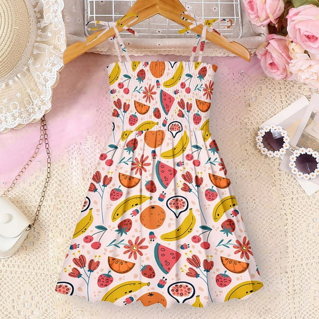 Pisexur Girls Dresses , Robes pour Filles Bébé, Robes pour Enfants Filles Bébé Robe de Plage Robes Décontractées Sans Manches Princesse Robe d'Été Multicolore