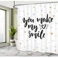 thumbnail image 5 of Ambesonne Saying Shower Curtain, You Make My Heart Smile, 69"Wx70"L, Black and Blue, 5 of 5