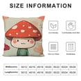 thumbnail image 5 of Qinduosi Cute Cartoon Mushroom Pillow Zipper Square Pillowcase Novel Decorative Pillowcase Sitting Room Cushion Sofa Cushion White, 5 of 5