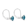 thumbnail image 5 of MauliJewels 1.50 CTW Round Natural Blue Diamond 3-Prong Martini Leverback Earrings for Women in 14K Rose, White & Yellow Gold, 5 of 9