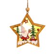 thumbnail image 4 of Árbol de Navidad adorno lámpara LED luz de madera Santa Claus Navidad colgante, sombrero blanco redondo anciano Feliz Sencillez, 4 of 5