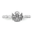 thumbnail image 4 of Solid 925 Sterling Silver Stackable Diamond Angel halo Ring Eternity Band Size 7 (.025 cttw.), 4 of 6