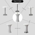 thumbnail image 3 of NAMZI 32x43 Inch Elastic Fitted Spandex Tablecloth, Round High Top Cocktail Table Cover Perfect for Weddings, Pool Parties & Anniversaries, White, 3 of 4