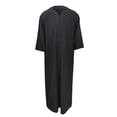thumbnail image 4 of IWRICH Men's Embroidery Moroccan Thobe Mogadishu Djellaba Robe Jubba Prayer Kaftan Arabic Abaya 03-Black XXL, 4 of 5