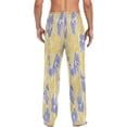 thumbnail image 3 of Blue and Yellow Flowers Men's Pajama Pants Lightweight Sleepwear Bottom Lounge Pants, 3 of 6