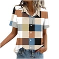 thumbnail image 6 of Women's Printed Button Down Shirts Short Sleeve Lapel Collar Top 2026 Summer Tops for Women Casual Loose Fit Clothing Pocket Tees Outfits Blouse, 6 of 6