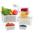 thumbnail image 1 of Recipientes para nevera para frutas y verduras LUXEAR con tapas, paquete de 4, 1 of 9