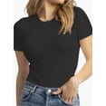 thumbnail image 3 of Short Sleeve Shirts for Women Basic Women' T-Shirts Trendy Stretchy Lightweight Summer Casual Tops, 3 of 6