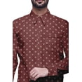 thumbnail image 3 of BESTMAN Chemise en Coton pour Hommes Manches Longues Imprimée Col Évasé Slim Formelle, 3 of 5