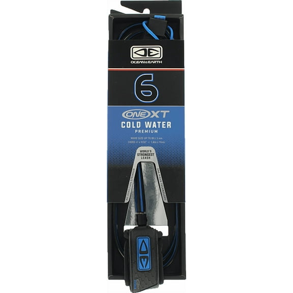 Ocean and Earth One XT Cold Water Leash 6' Black/Blue