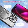 thumbnail image 4 of Compatible with iPhone 16 Pro Max Case 6.9 Inch Case Support for MagSafe, Plating Diamond Glitter Magnetic Case 2* Screen Protector Camera Protection Cover for iPhone 16 Pro Max Case -Black, 4 of 12