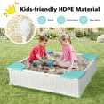 thumbnail image 5 of Gymax Kids Outdoor Sandbox 48.5'' x 48.5'' x 12.5'' Large HDPE Sandpit with Oxford Cover White, 5 of 10