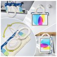 thumbnail image 4 of FJLBDE Case for iPad (A16) 11th/10th Generation 11 inch/10.9 inch 2025/2022 with 360 Kickstand, Shoulder Strap Carrying Protective Cover, Multicolor Blue, 4 of 6