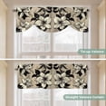 thumbnail image 5 of Black Floral Tie Up Valance Curtains for Windows, Kitchen Curtains Window Treatments, Vintage Khaki Floral Retrp Plant Leaf Short Window Shades Valances for Bedroom Bathroom Cafe 42"x12", 5 of 8