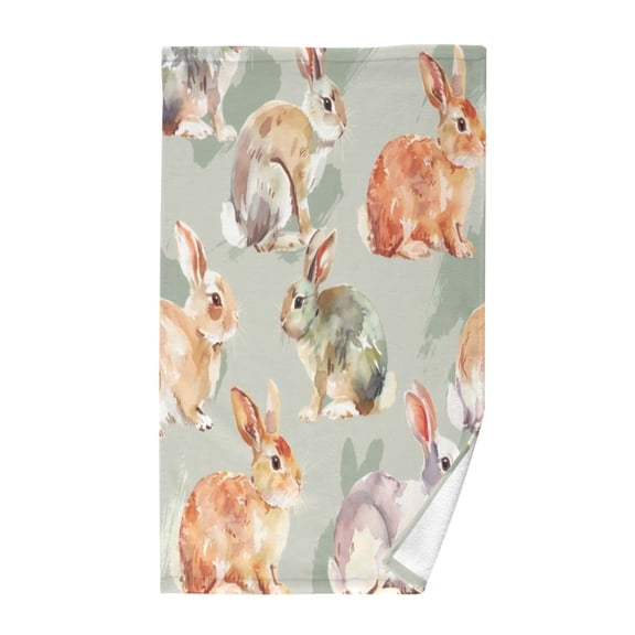 Pure Cotton Face Towel 16x28 Inches Hand Towel Bath Towel Hand Bath Towels Soft Good Water Absorption for Washing Face Wiping Face Colorful Rabbit