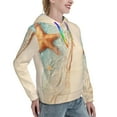 thumbnail image 6 of Sikiie Starfish On The Sand Beach Women's Casual Hoodies Long Sleeve Lightweight Pullover Tops Loose Sweatshirt-Small, 6 of 7