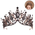 thumbnail image 2 of Queen Crown Tiaras y coronas de boda góticas con diamantes de imitación para novia, diadema de cristal hecha a mano, tiara para mujer, boda, Halloween, disfraz de feria, cumpleaños, festival de, 2 of 8