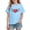 #0238-Blue, variant on Kids Back to School Graphic Print Casual Short Sleeve Cotton Tee Breathable Summer Top for Boys Girls School Activity