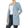 thumbnail image 3 of Women's Plus Size Casual Loose Fit Long Sleeve Midi Cardigan, 3 of 5