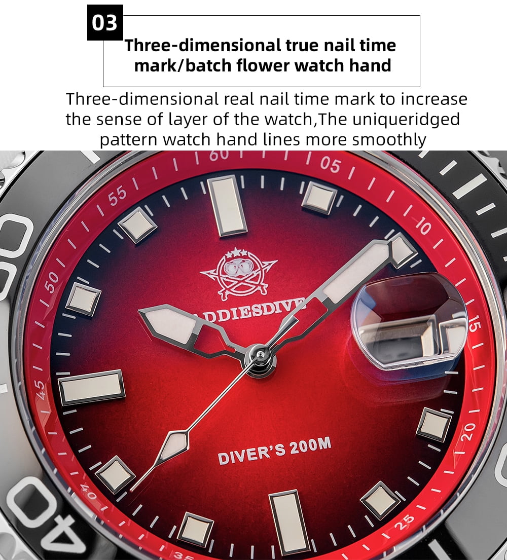 ADDIESDIVE Professional Dive Watch - Japanese Quartz Movement, 200M Waterproof Quartz Watch with Ceramic Rotating Bezel & Super Luminous