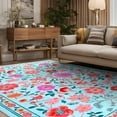 thumbnail image 4 of GUUCHA 6'x9'Area Rugs for Living Room Floral Print Rug Floor Carpet for Bedroom,Blue, 4 of 7