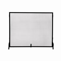 Single Panel Black Wrought Iron Sparkguard - Medium