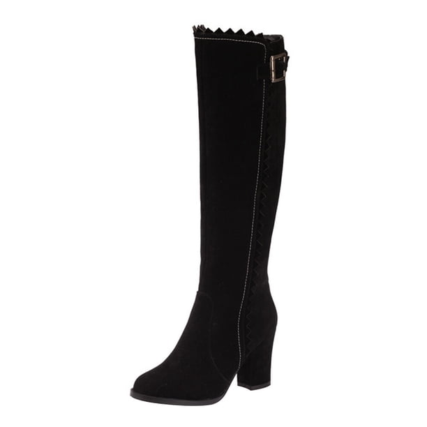 unbranded 1Par Altas Negras Para Mujer Con Suela Elástica Y Slim Fit Para Uso Prolongado