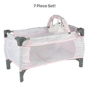 Adora Pack-N-Play Deluxe Baby Doll Crib & Easy to Convert Changing Table Set, Includes Storage Box and Removable Diaper Pad, Holds Most Dolls up to 20