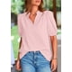thumbnail image 3 of Blusa PRETTYGARDEN Mujer Cuello en V Manga Corta Abullonada Rosa, 3 of 8